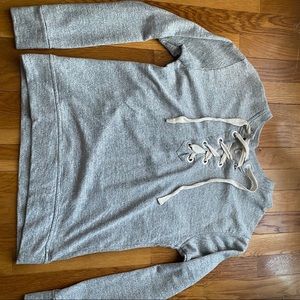 South Moon Under Grey Lace Up Sweater